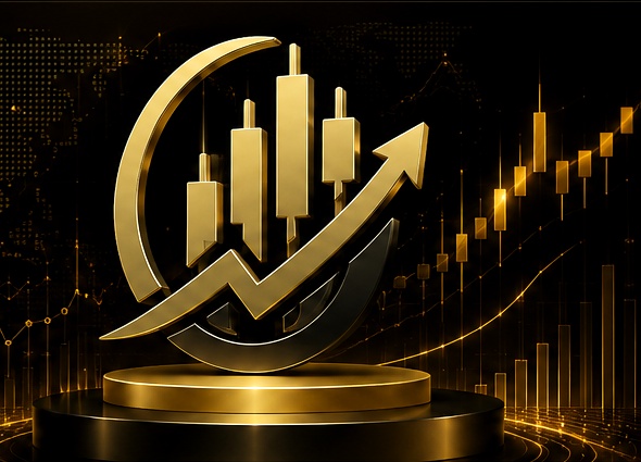 Gold trading chart emblem